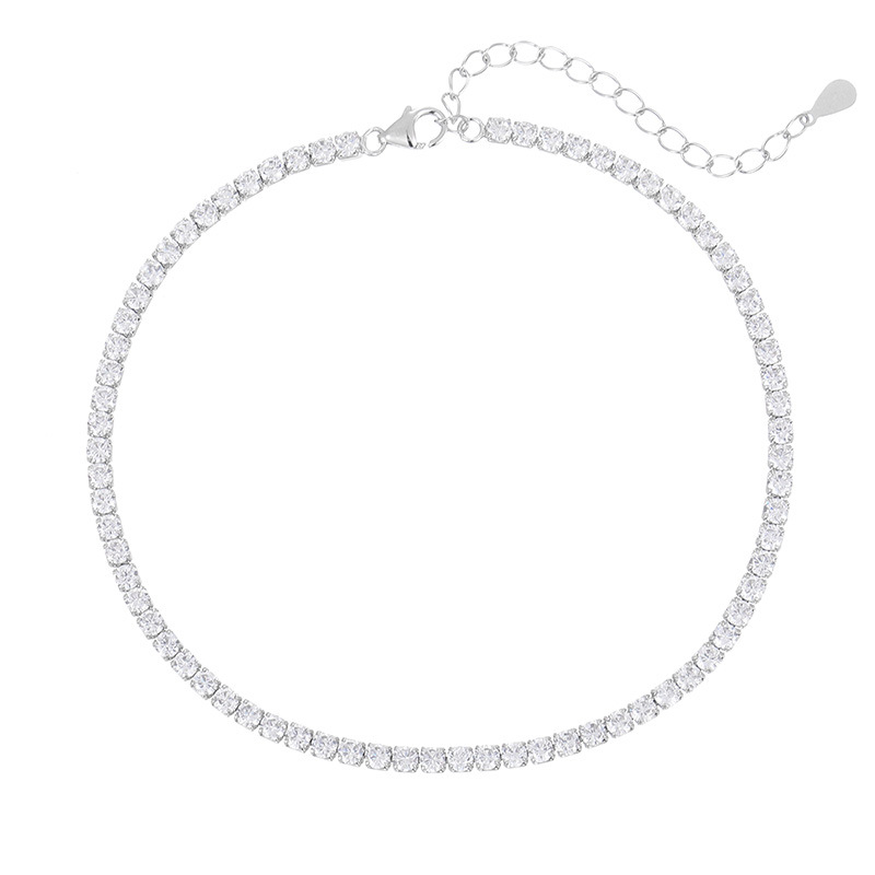 S925 Sterling Silver Full Pavé Anklet - Image 4