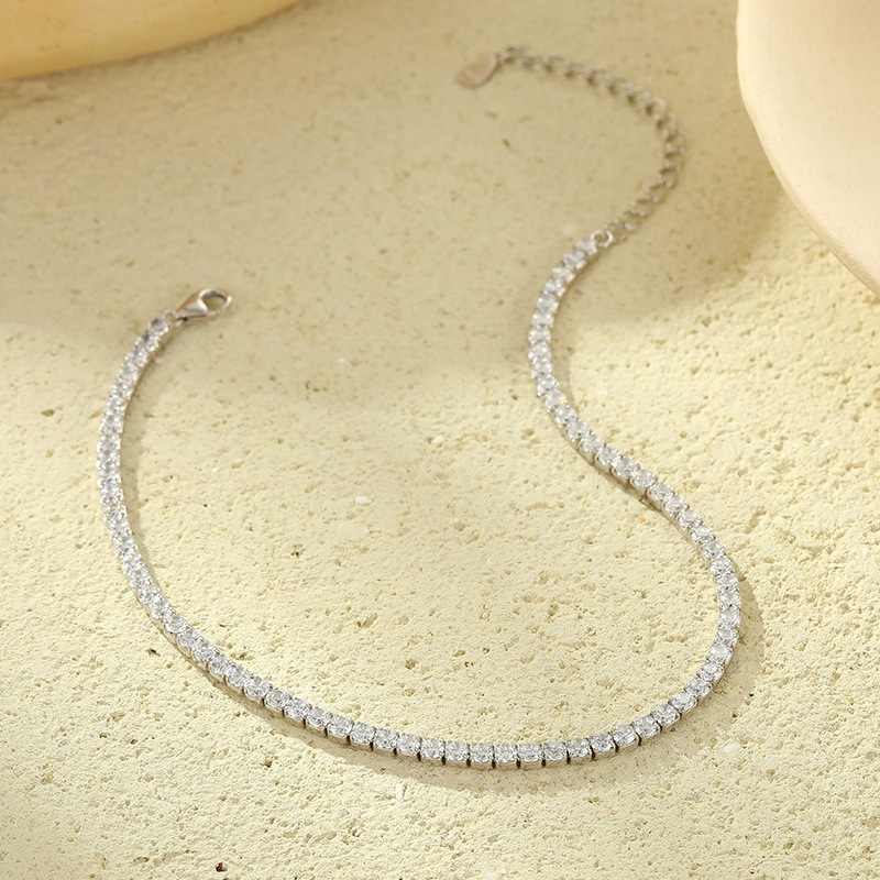 S925 Sterling Silver Full Pavé Anklet - Image 5