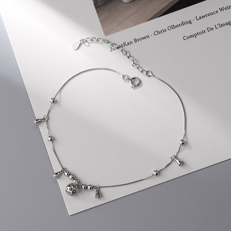 S925 Sterling Silver Bell Anklet - Image 3
