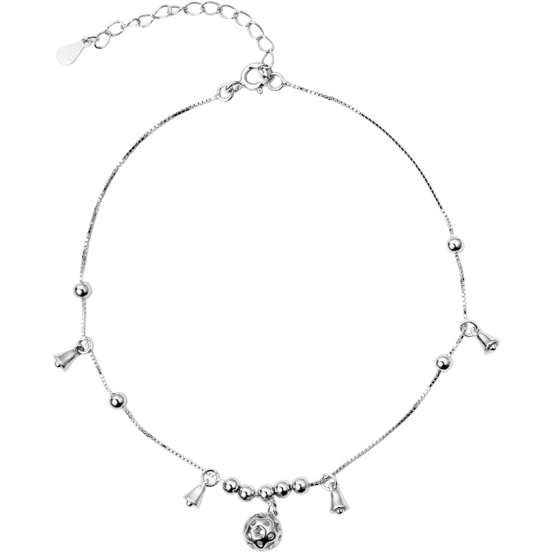 S925 Sterling Silver Bell Anklet - Image 4