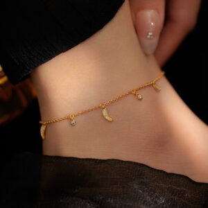 S925 Sterling Silver Chili Pepper Tassel Anklet