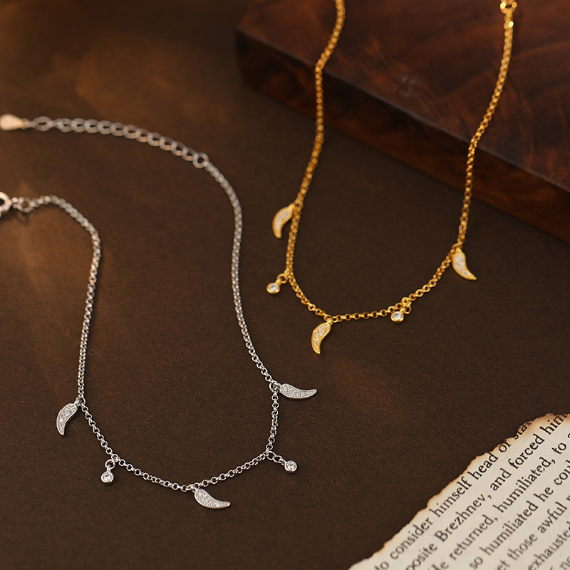 S925 Sterling Silver Chili Pepper Tassel Anklet - Image 2