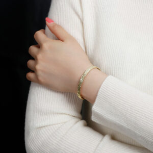 S925 Sterling Silver Minimalist Textured Bangle