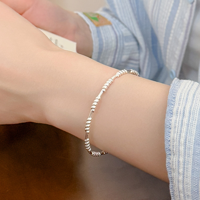 S925 Sterling Silver Braided Twist Plain Silver Bangle - Image 3