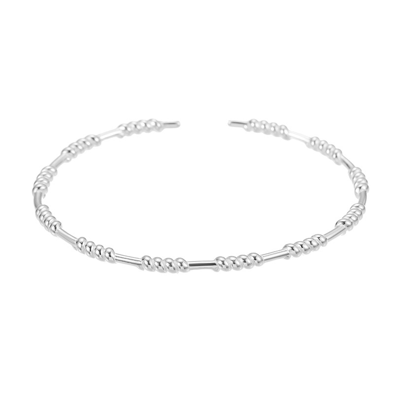 S925 Sterling Silver Braided Twist Plain Silver Bangle - Image 4