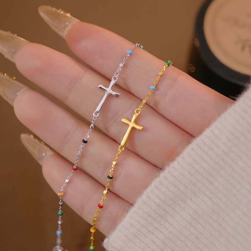 S925 Sterling Silver Cross Bracelet - Image 2