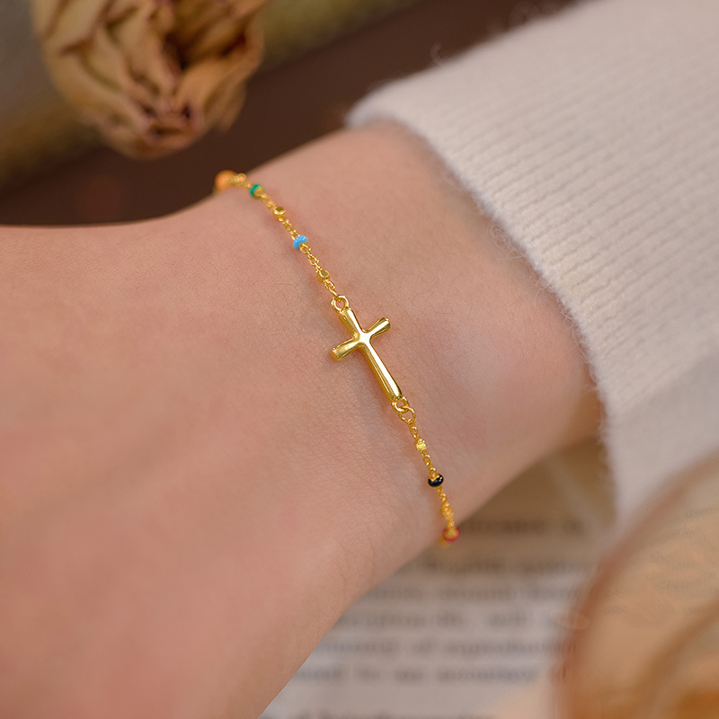 S925 Sterling Silver Cross Bracelet - Image 3