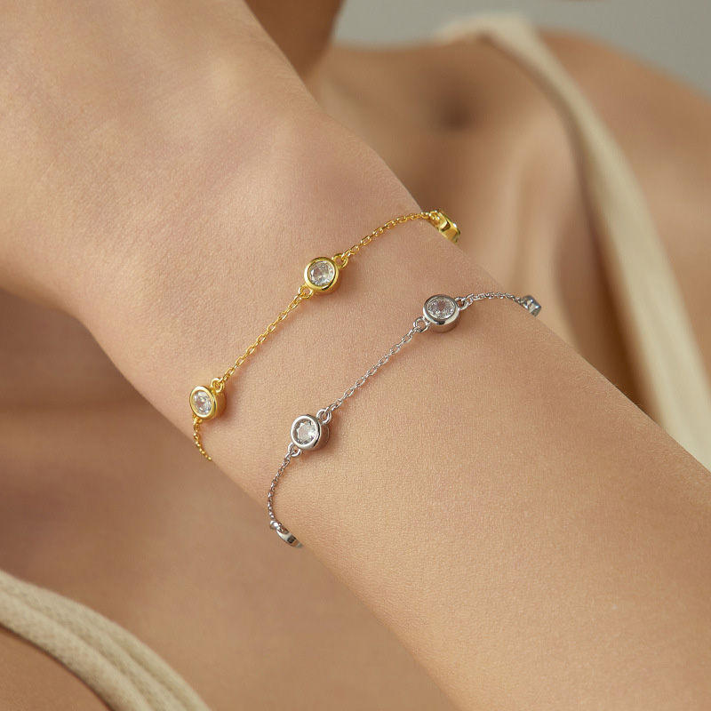 S925 Sterling Silver Zircon Bracelet