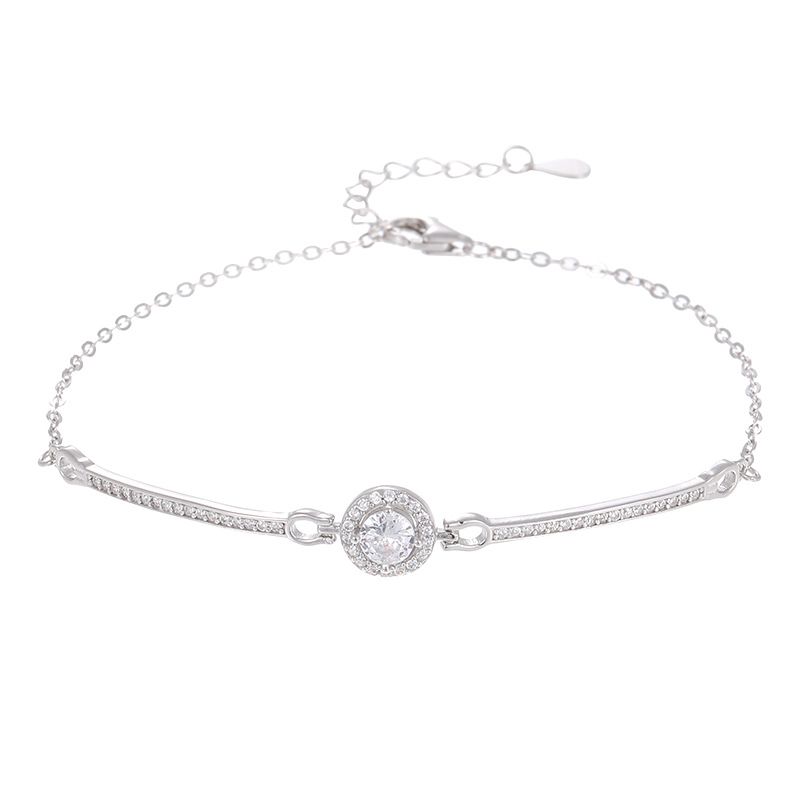 S925 Sterling Silver Zircon Sun Charm Bracelet - Image 4