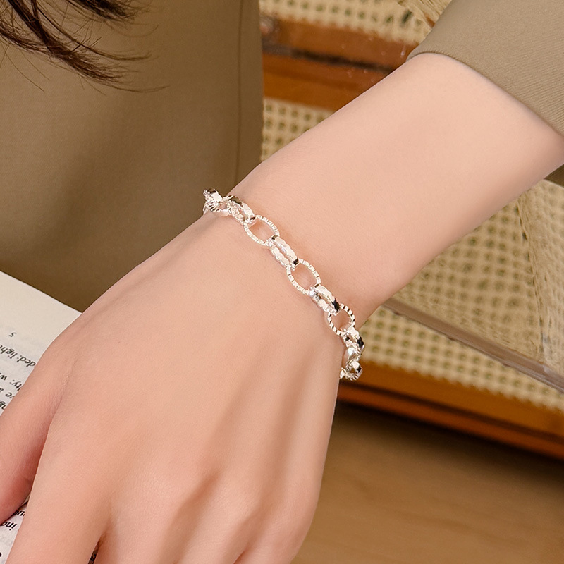 S925 Sterling Silver Heavy-Duty Oval Link Bracelet - Image 3