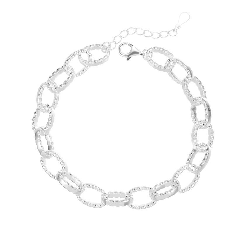 S925 Sterling Silver Heavy-Duty Oval Link Bracelet - Image 4