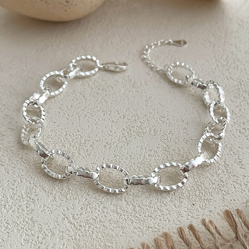 S925 Sterling Silver Heavy-Duty Oval Link Bracelet - Image 5