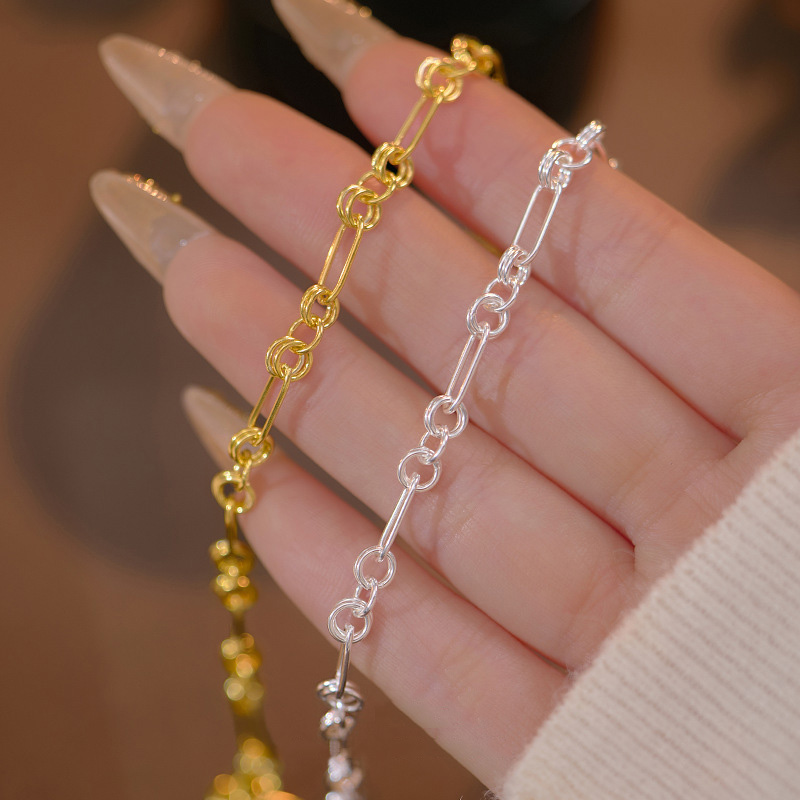 S925 Sterling Silver Minimalist O-Ring Chain Bracelet