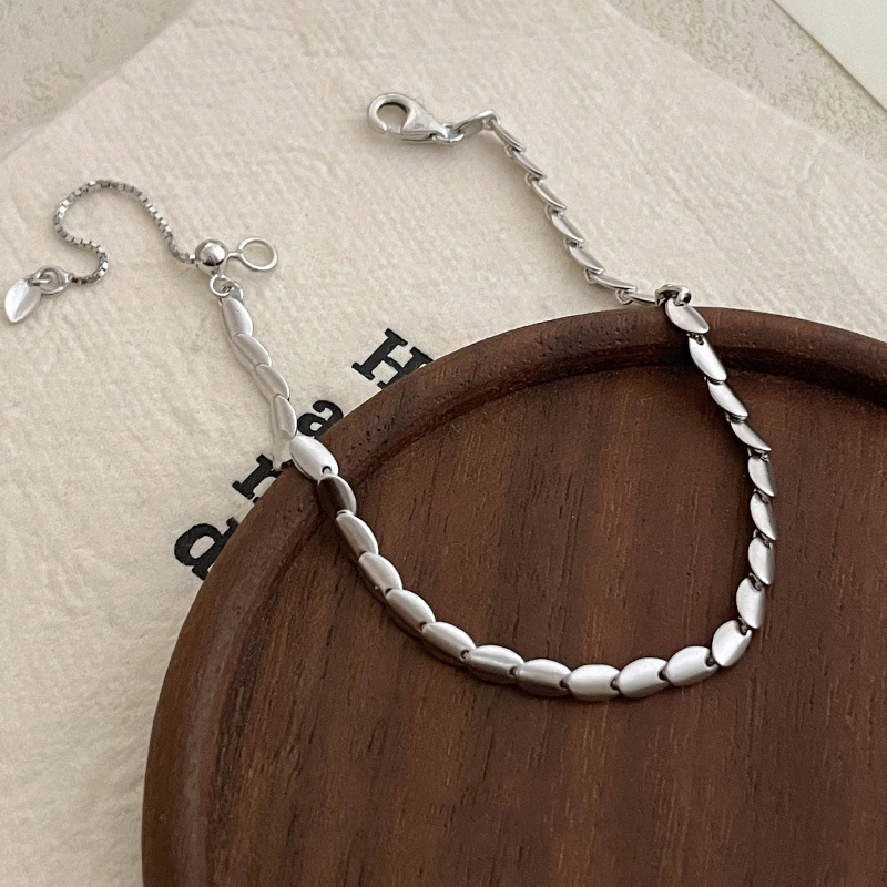 S925 Sterling Silver Matte Beaded Minimalist Bracelet