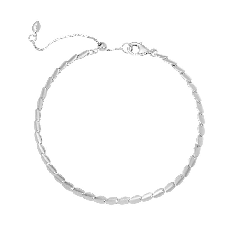 S925 Sterling Silver Matte Beaded Minimalist Bracelet - Image 4
