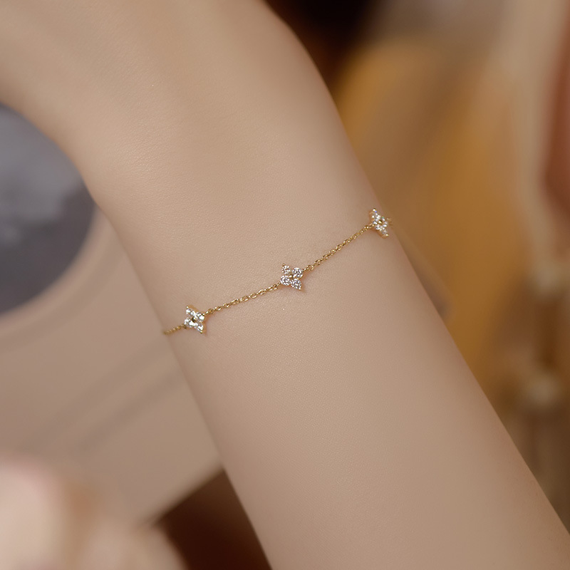 S925 Sterling Silver Starry Clover Bracelet - Image 3