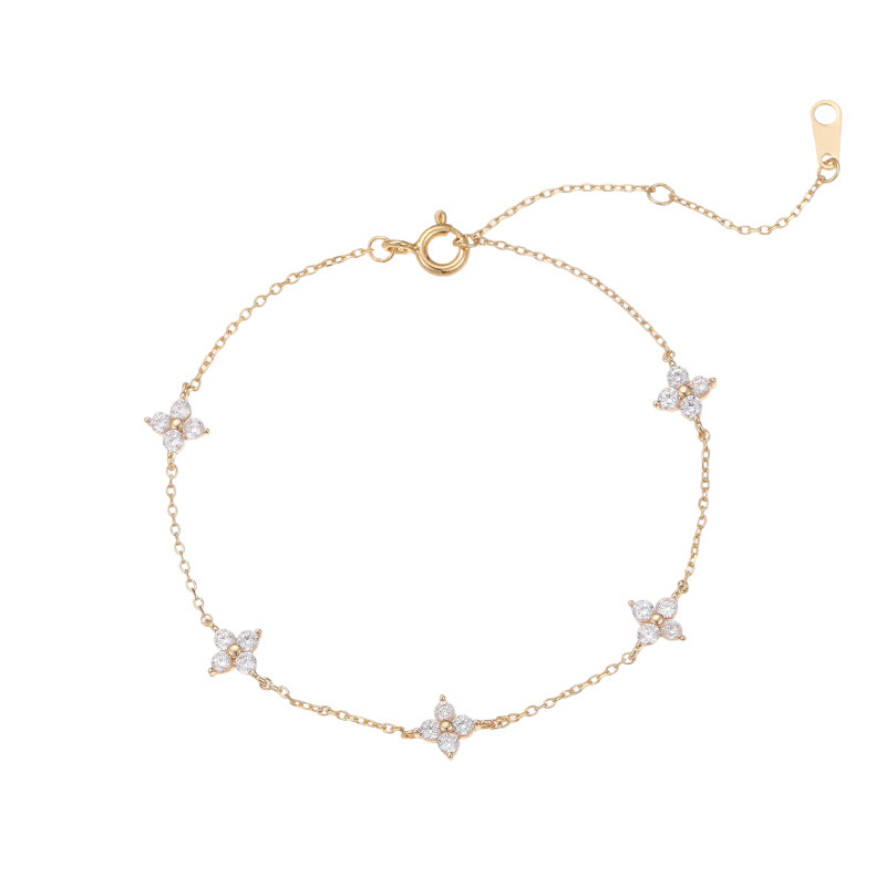 S925 Sterling Silver Starry Clover Bracelet - Image 4