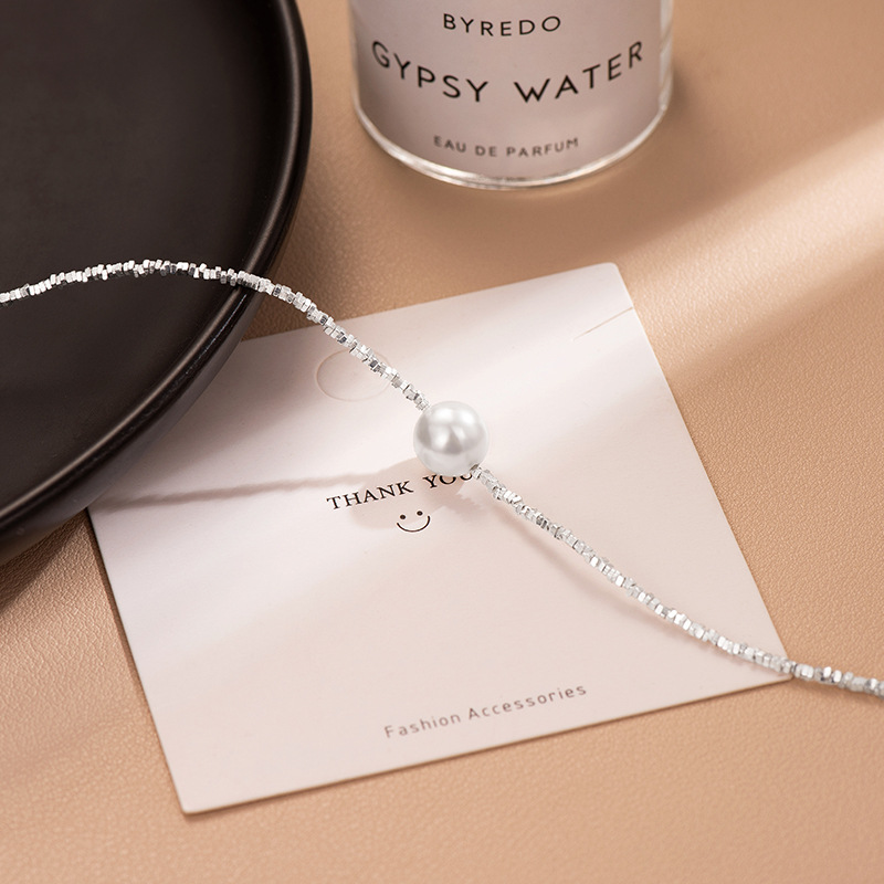 S925 Sterling Silver Crushed Silver Pearl Bracelet - Image 3