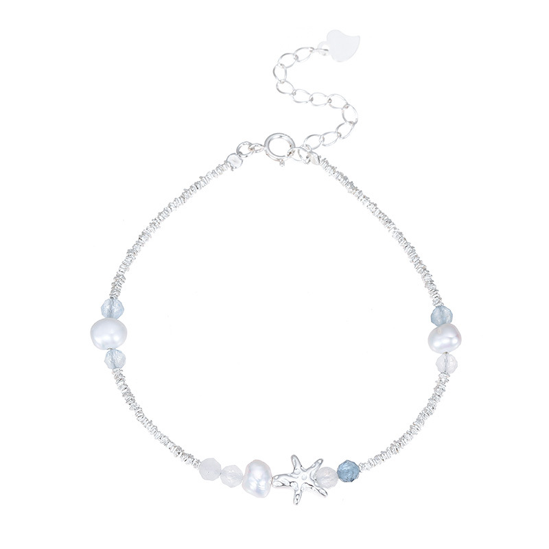 S925 Sterling Silver Summer Starfish Natural Pearl Bracelet - Image 4