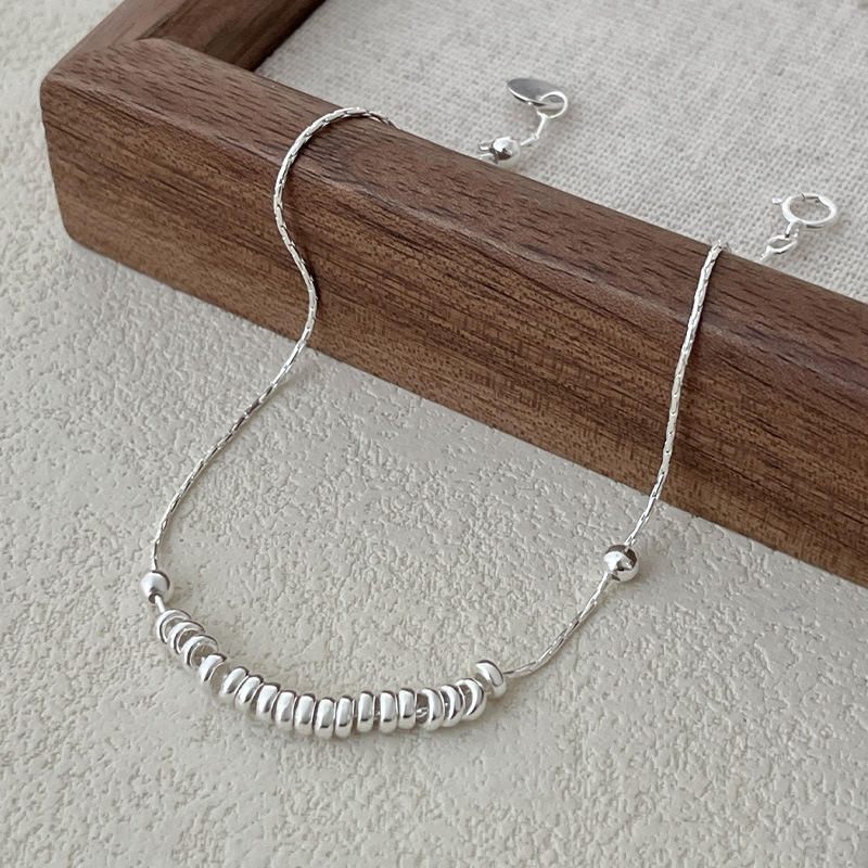 S925 Sterling Silver Plain Silver Coiled Coin Bracelet