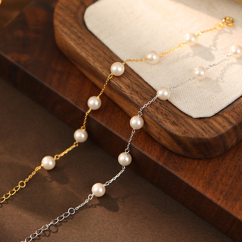 S925 Sterling Silver Starry Sky Pearl Bracelet - Image 2