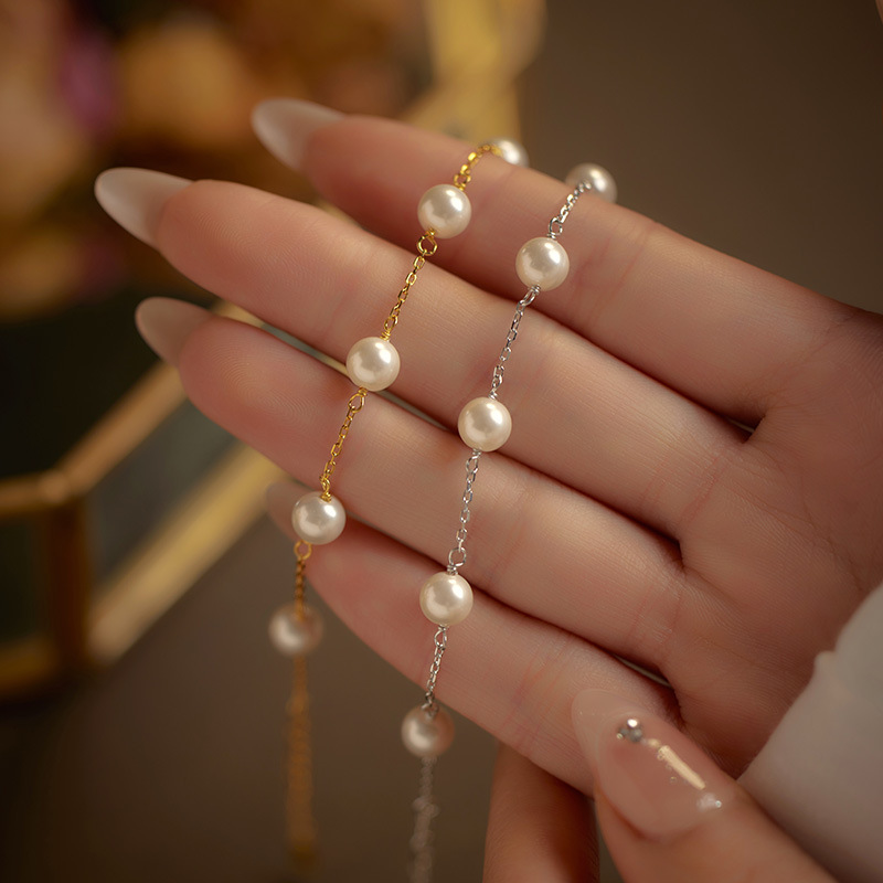 S925 Sterling Silver Starry Sky Pearl Bracelet - Image 3