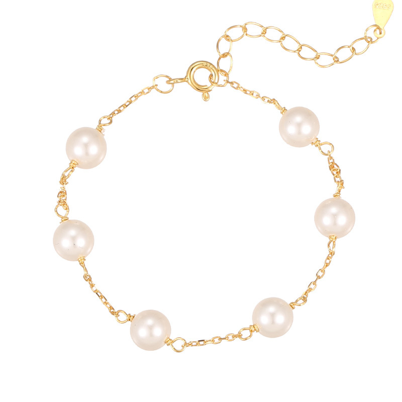 S925 Sterling Silver Starry Sky Pearl Bracelet - Image 4