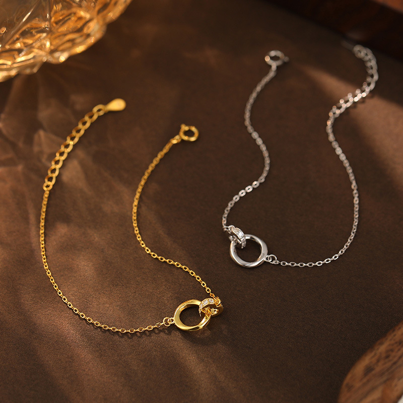 S925 Sterling Silver Möbius Double Loop Bracelet - Image 2