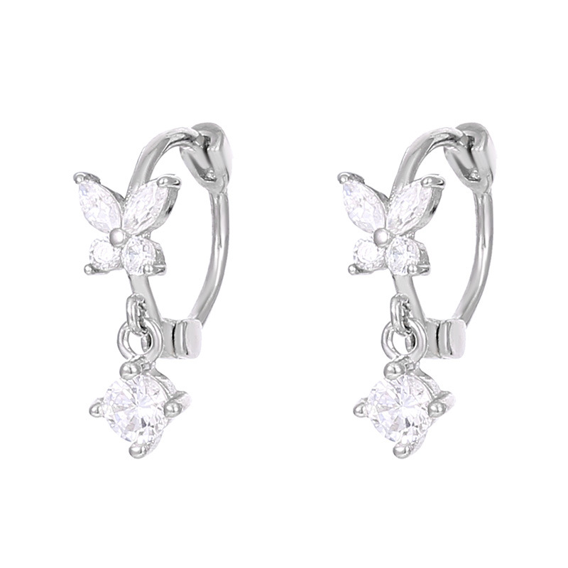 S925 Zircon Butterfly Earrings - Image 4