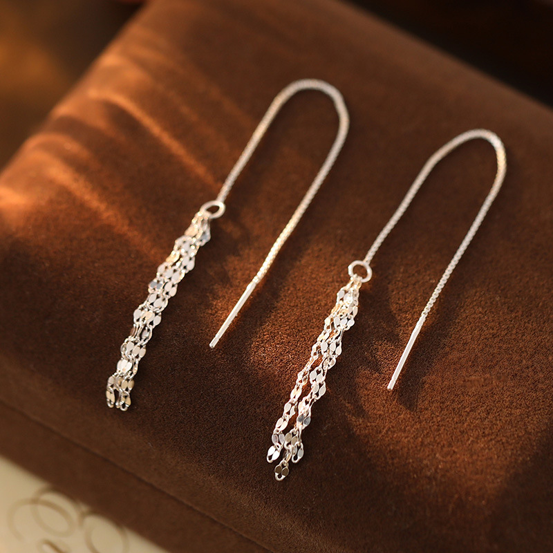 S925 Sterling Silver Long Tassel Earrings - Image 5