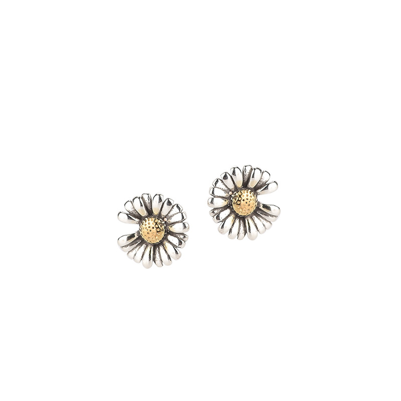 S925 Sterling Silver Vintage Daisy Stud Earrings - Image 5