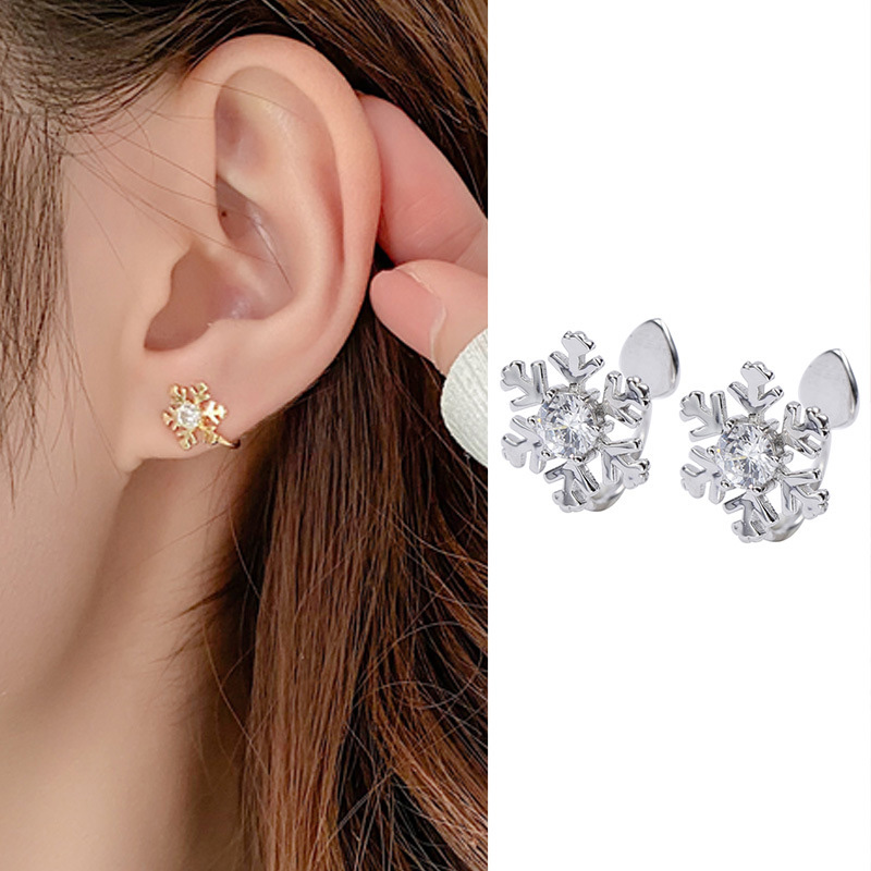 S925 Sterling Silver Snowflake Ear Climbers