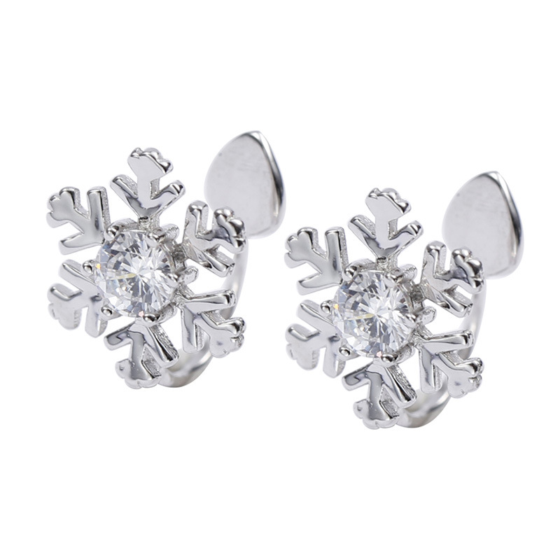 S925 Sterling Silver Snowflake Ear Climbers - Image 4
