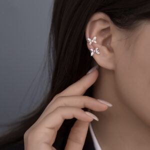 S925 Sterling Silver Butterfly Ear Cuff