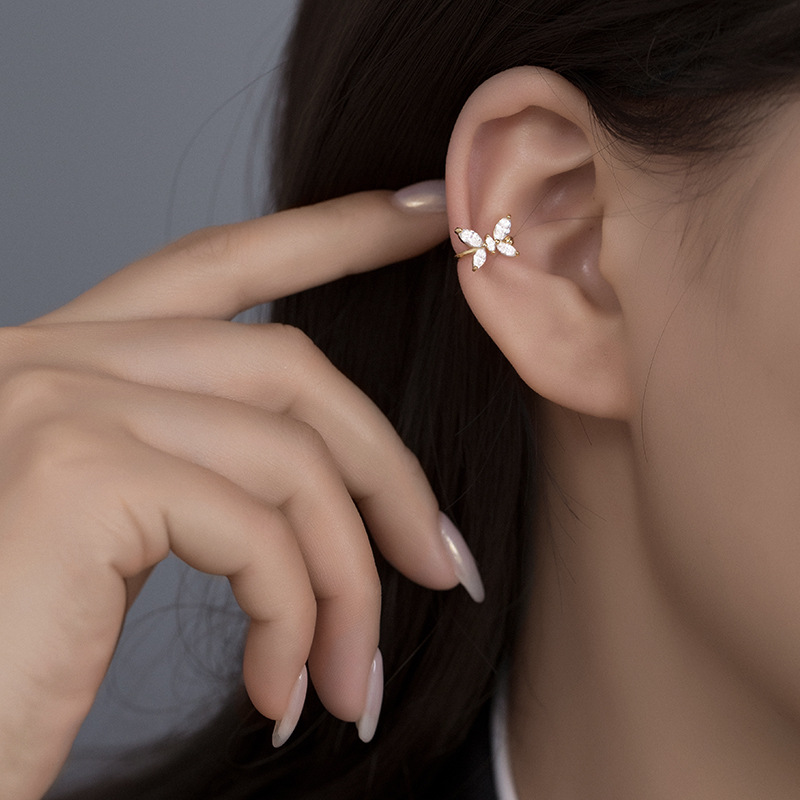 S925 Sterling Silver Butterfly Ear Cuff - Image 3