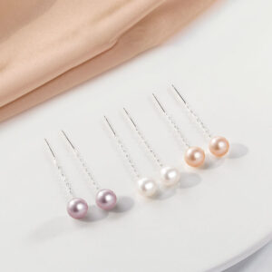 S999 Sterling Silver Natural Freshwater Pearl Earrings
