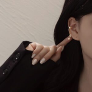 S925 Sterling Silver Star Tassel Ear Clips