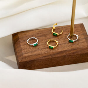 S925 Sterling Silver Emerald Green Earrings