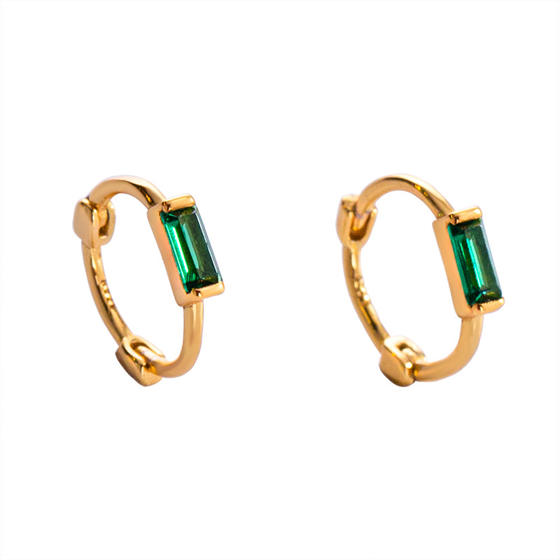 S925 Sterling Silver Emerald Green Earrings - Image 4