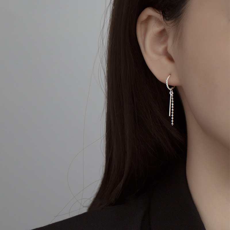 S925 Sterling Silver Geometric Chain Earrings