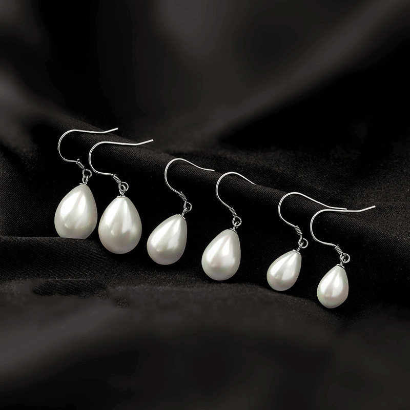 S925 Sterling Silver Vintage Teardrop Pearl Earrings