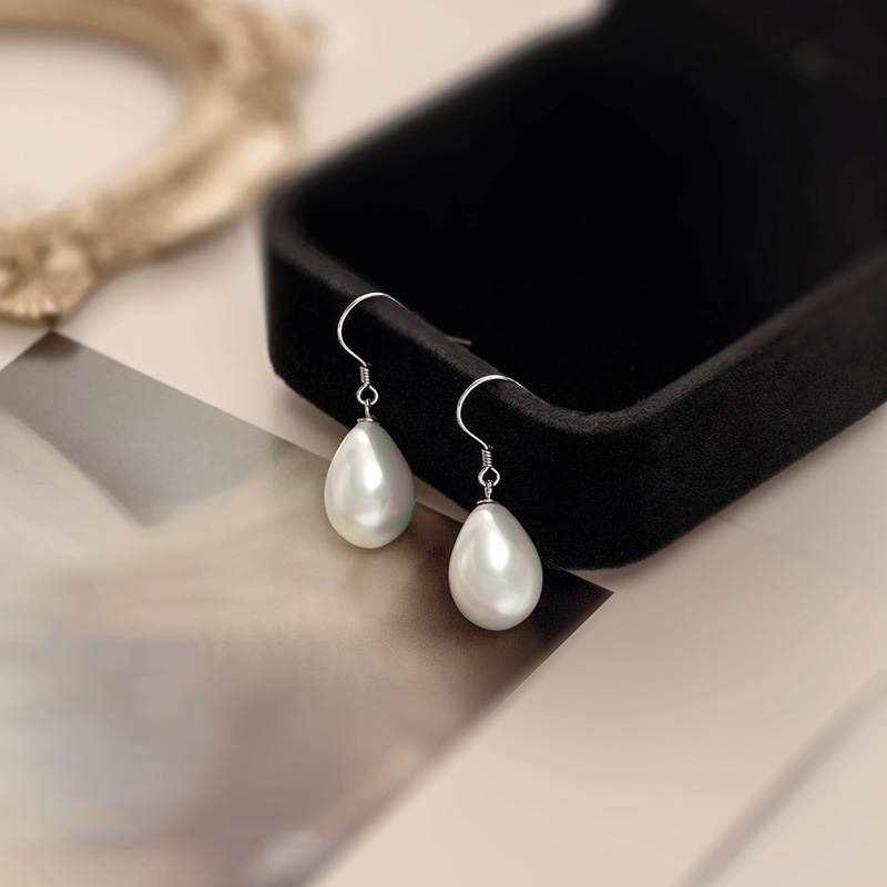 S925 Sterling Silver Vintage Teardrop Pearl Earrings - Image 2