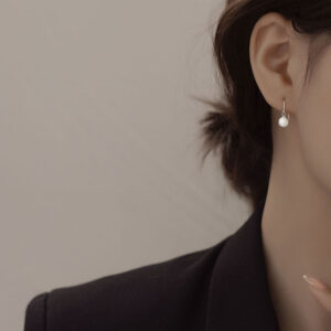 S925 Sterling Silver Vintage Natural Pearl Ear Hooks