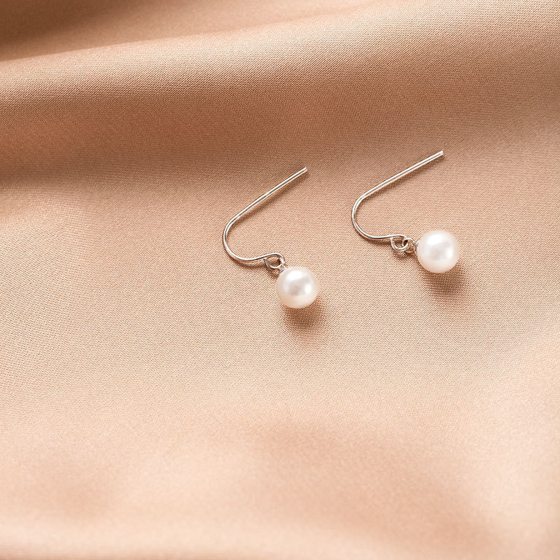 S925 Sterling Silver Vintage Natural Pearl Ear Hooks - Image 2
