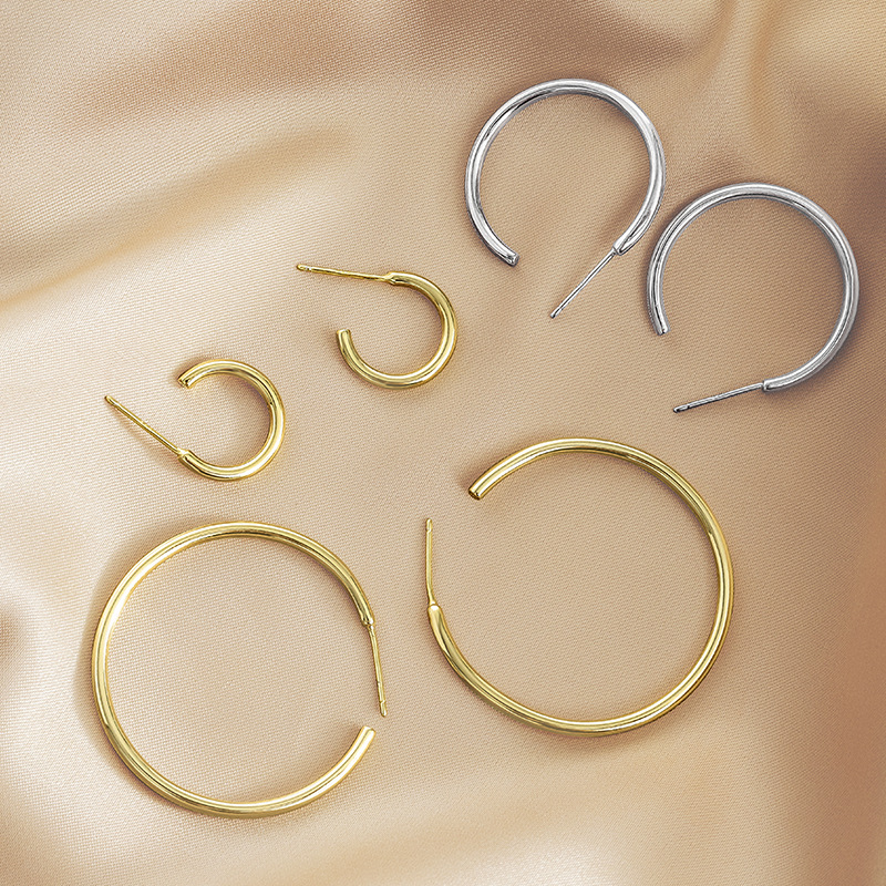 S925 Sterling Silver Large Hoop Earrings - Image 2