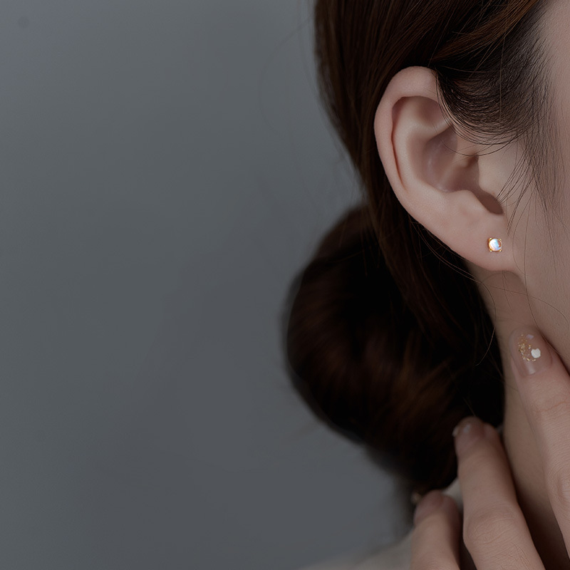 S925 Sterling Silver Aurora Mini Stud Earrings - Image 3