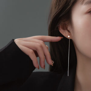 S925 Sterling Silver Small Square Ear Threaders