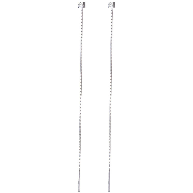 S925 Sterling Silver Small Square Ear Threaders - Image 5