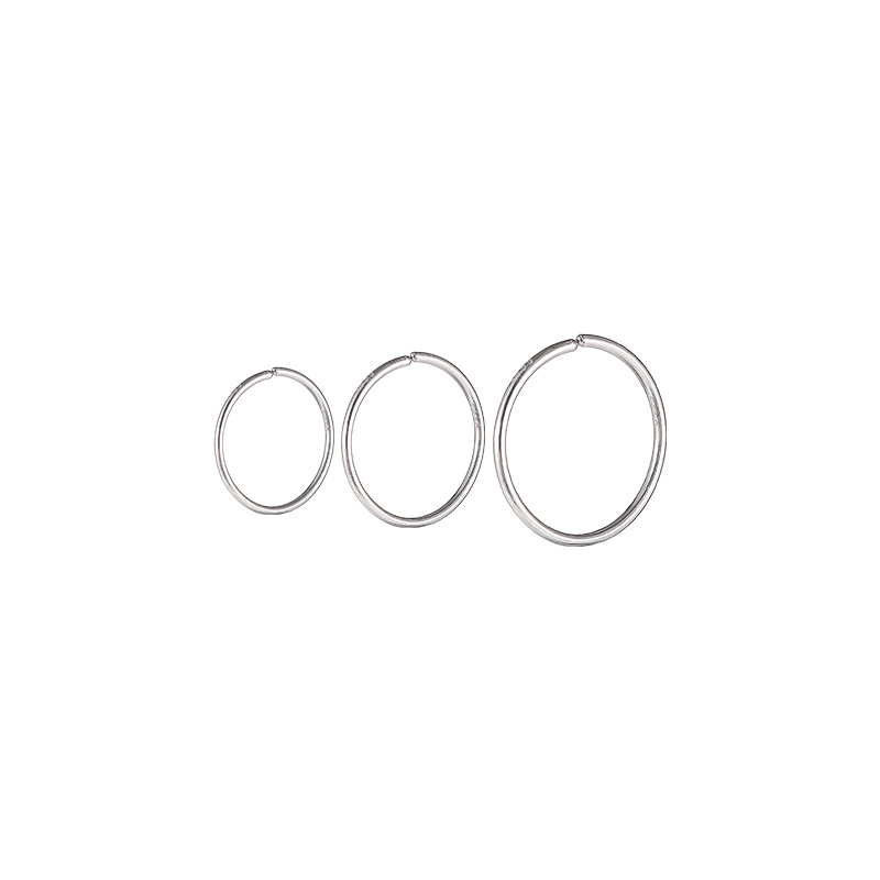 S999 Pure Silver Minimalist Circle Earrings - Image 5