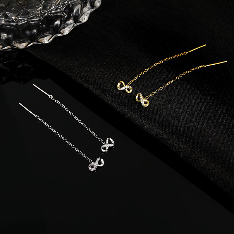 S925 Sterling Silver Figure-8 Ear Threaders - Image 2